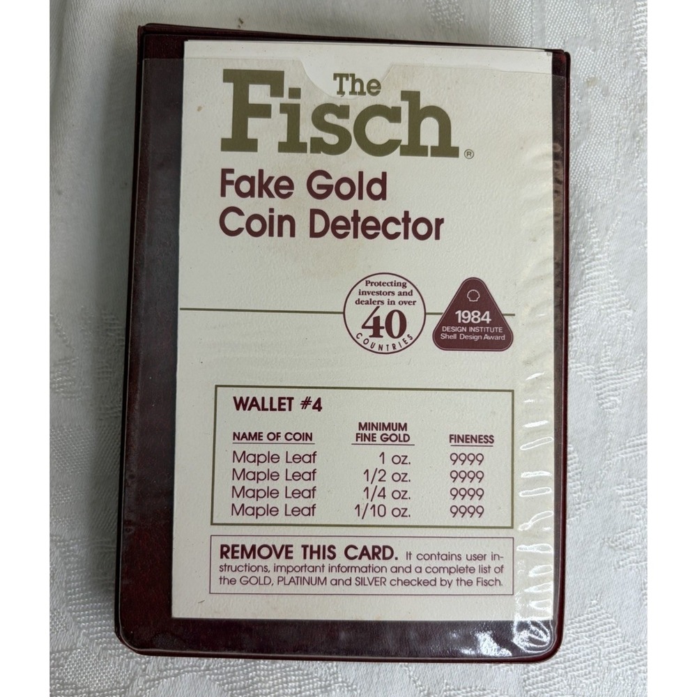 The Fisch Fake Gold Coin Detector Wallet #4 Maple Leaf 1oz 1/2oz 1/4oz 1/10oz